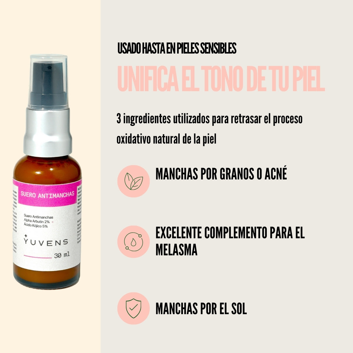 Sérum antimanchas alpha arbutina 2% + ácido kójico 5%