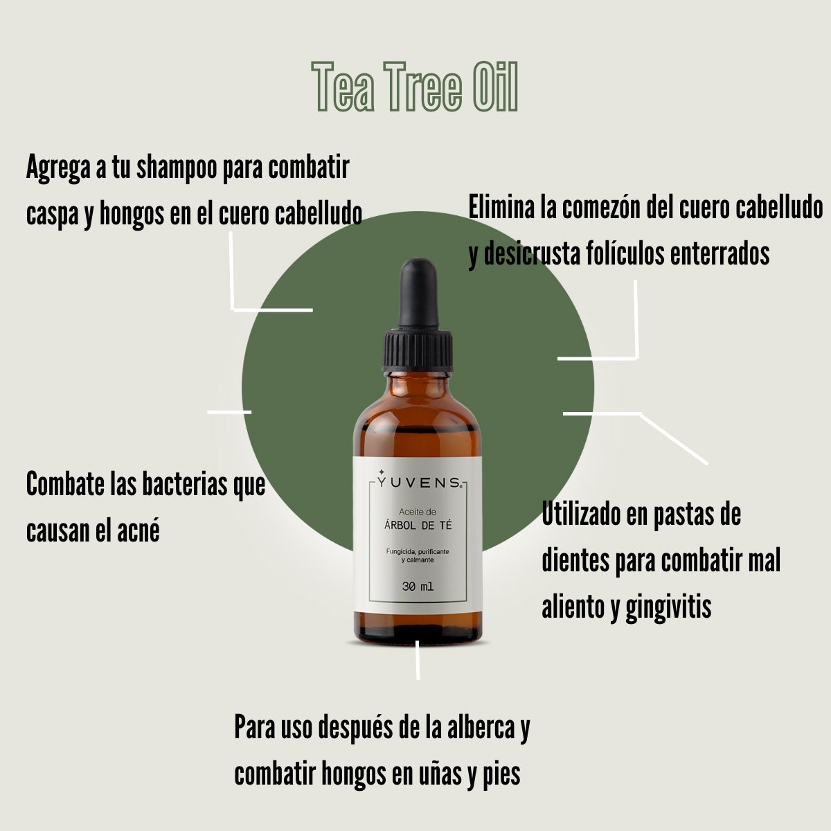 Aceite de Árbol de Té 100% puro, fungicida natural