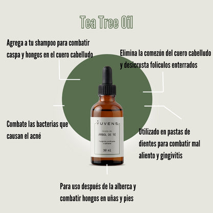 Aceite de Árbol de Té 100% puro, fungicida natural