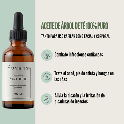 Aceite de Árbol de Té 100% puro, fungicida natural
