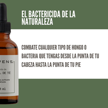 Aceite de Árbol de Té 100% puro, fungicida natural