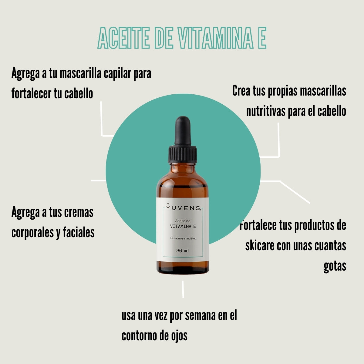 Aceite puro de Vitamina E (tocopherol) 100% puro uso tópico