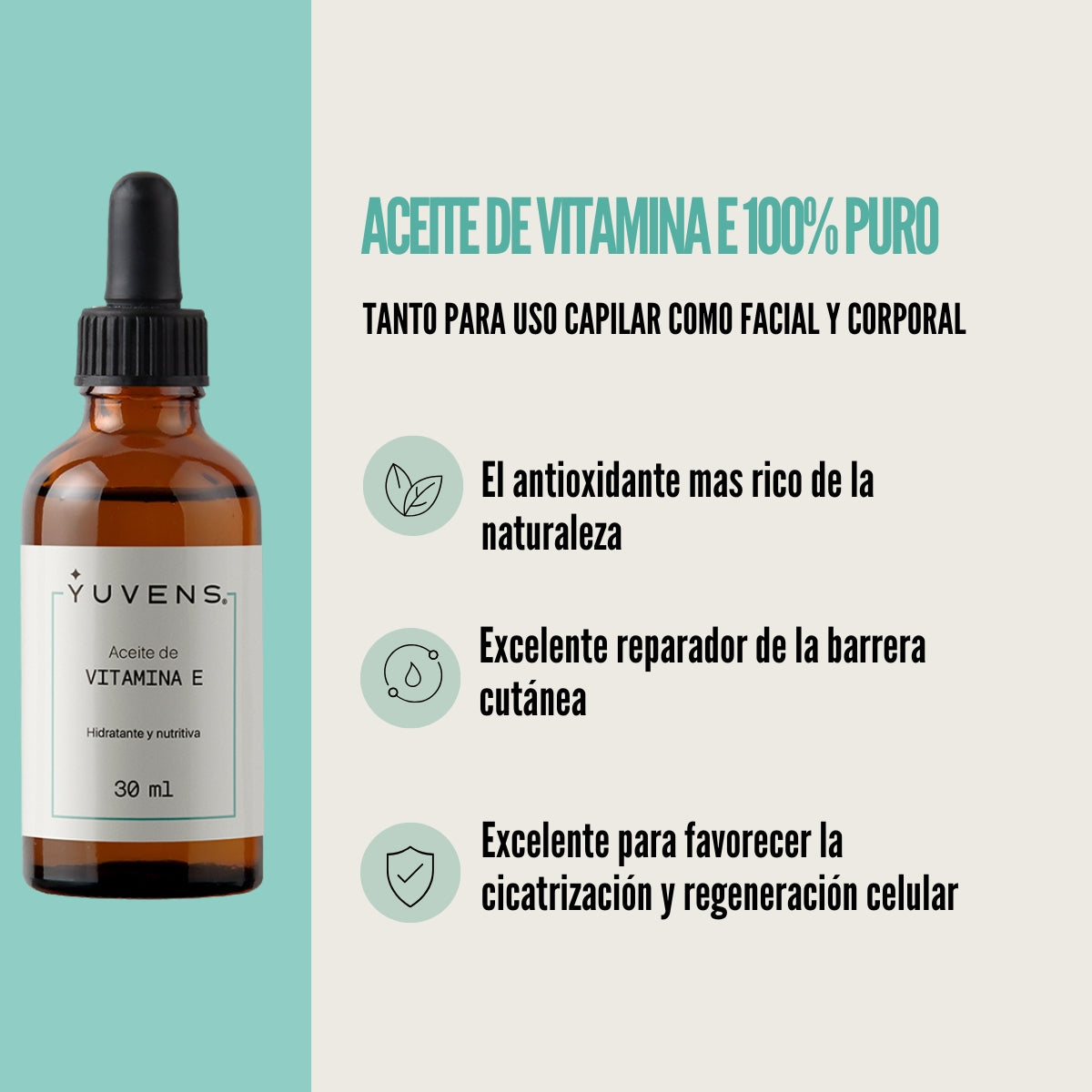 Aceite puro de Vitamina E (tocopherol) 100% puro uso tópico