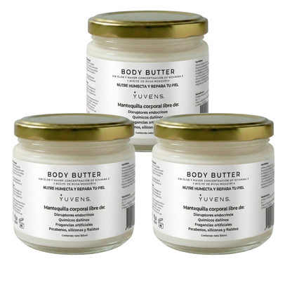 3 Body Butter Sin Olor (Mantequilla Corporal) Prevención de Estrías Embarazo
