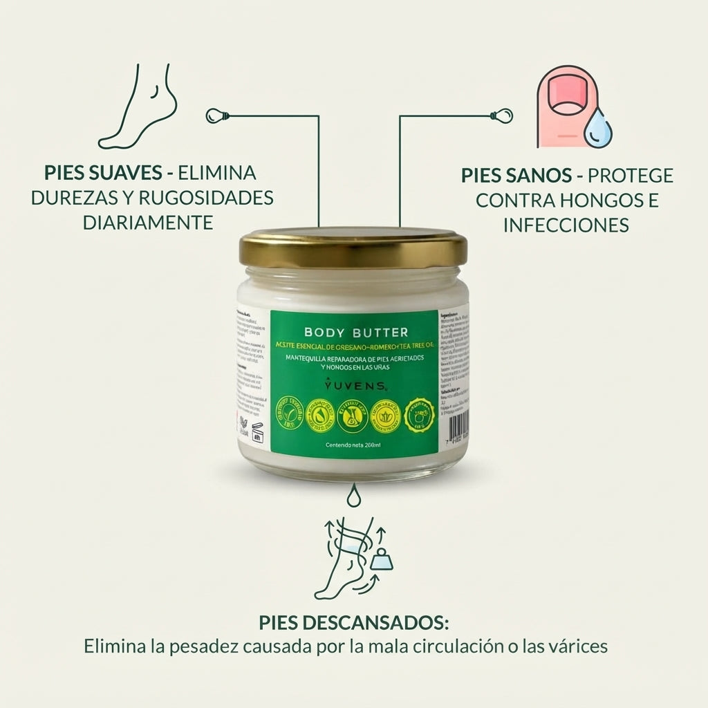 Body Butter Regeneradora de pies y Hongos en las uñas