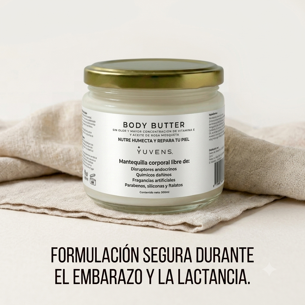Body Butter Sin Olor (Mantequilla Corporal) Prevención de Estrías Embarazo