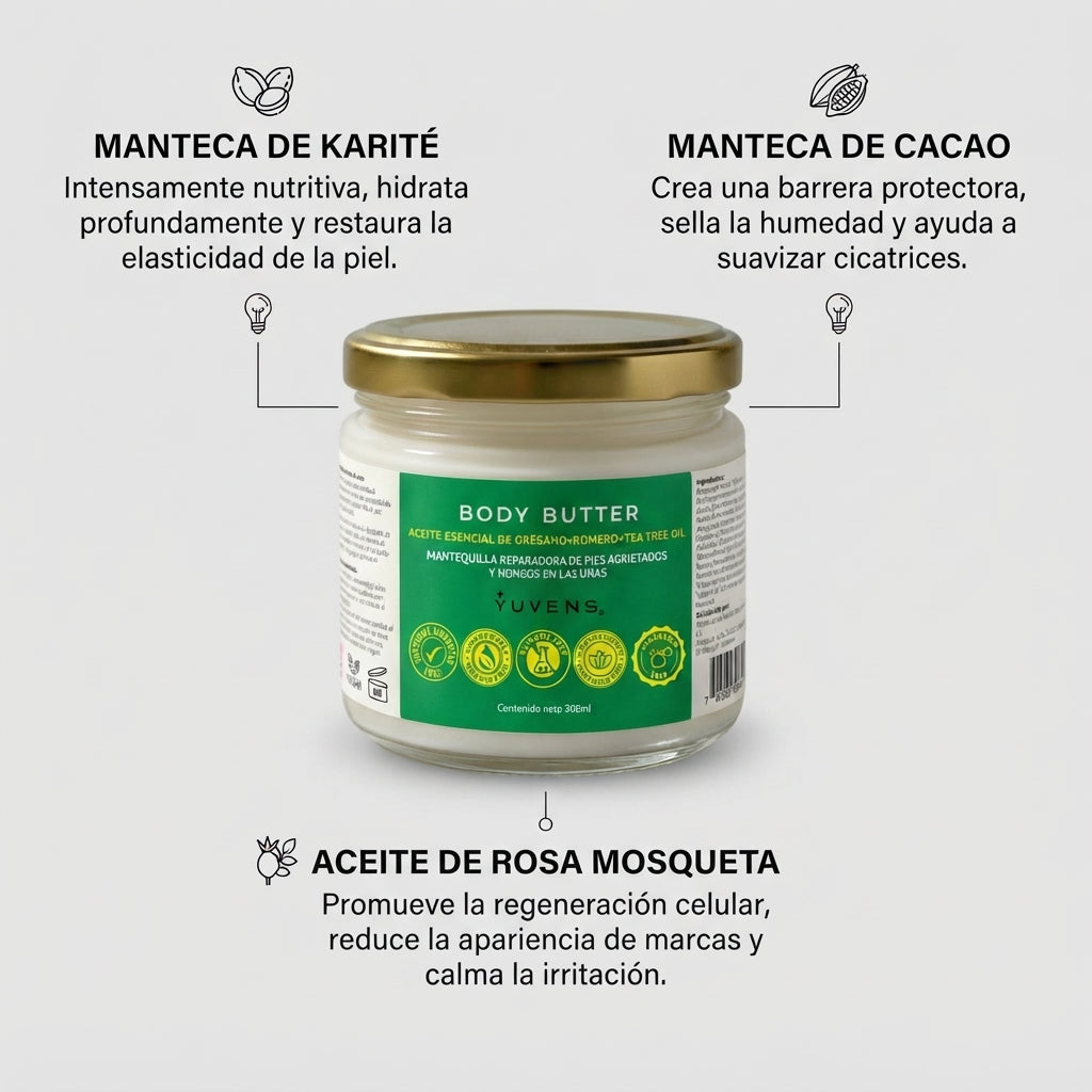 Body Butter Regeneradora de pies y Hongos en las uñas