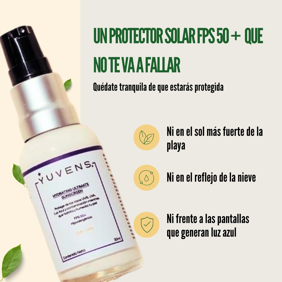 Protector Solar Hidratante 2 en 1 para todo tipo de piel-30 ml- Pocket size
