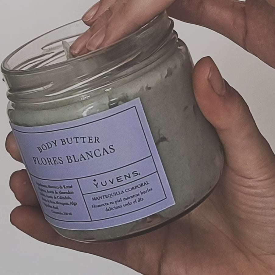 Body Butter Vegana olor Flores Blancas (mantequilla corporal)