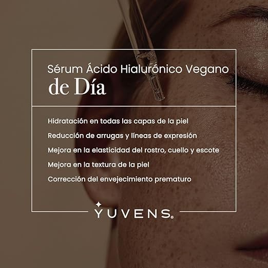 Sérum facial dia - ácido hialurónico 3% Colágeno, Elastina, Vitamina E, Aceite de Rosa Mosqueta y Aceite de Jojoba 30 ml