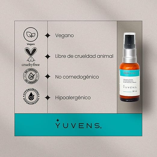 Sérum facial dia - ácido hialurónico 3% Colágeno, Elastina, Vitamina E, Aceite de Rosa Mosqueta y Aceite de Jojoba 30 ml
