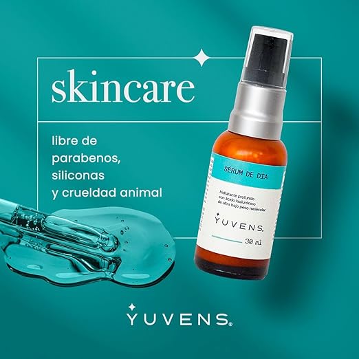 Sérum facial dia - ácido hialurónico 3% Colágeno, Elastina, Vitamina E, Aceite de Rosa Mosqueta y Aceite de Jojoba 30 ml