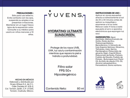 Protector Solar Facial Hidratante 50+ - Hydrating Ultimate Sunscreen